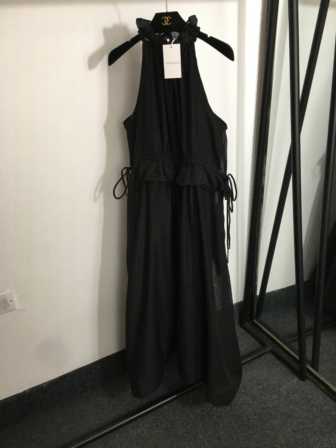 ZIM* Lotus hem halterneck waist vest dress