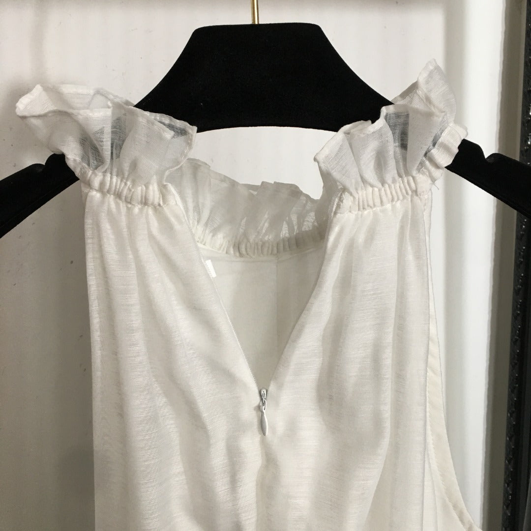 ZIM* Lotus hem halterneck waist vest dress