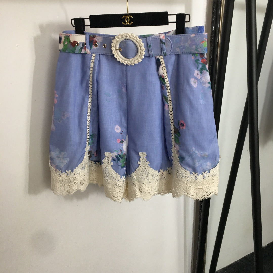 ZIM* Lace Panel Long Sleeve Shirt + Shorts Dress