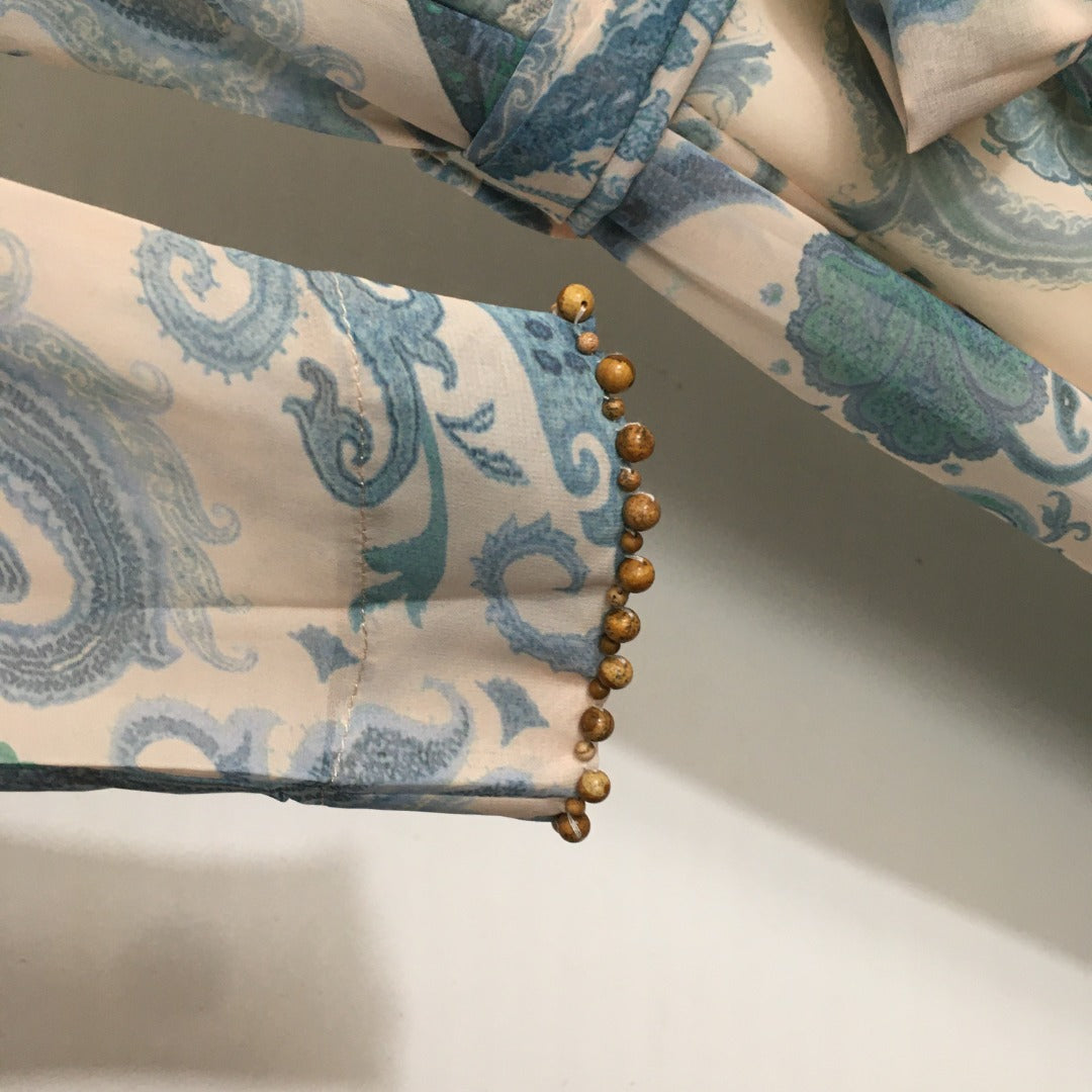 ZIM*Round neck tie waist long sleeve dress