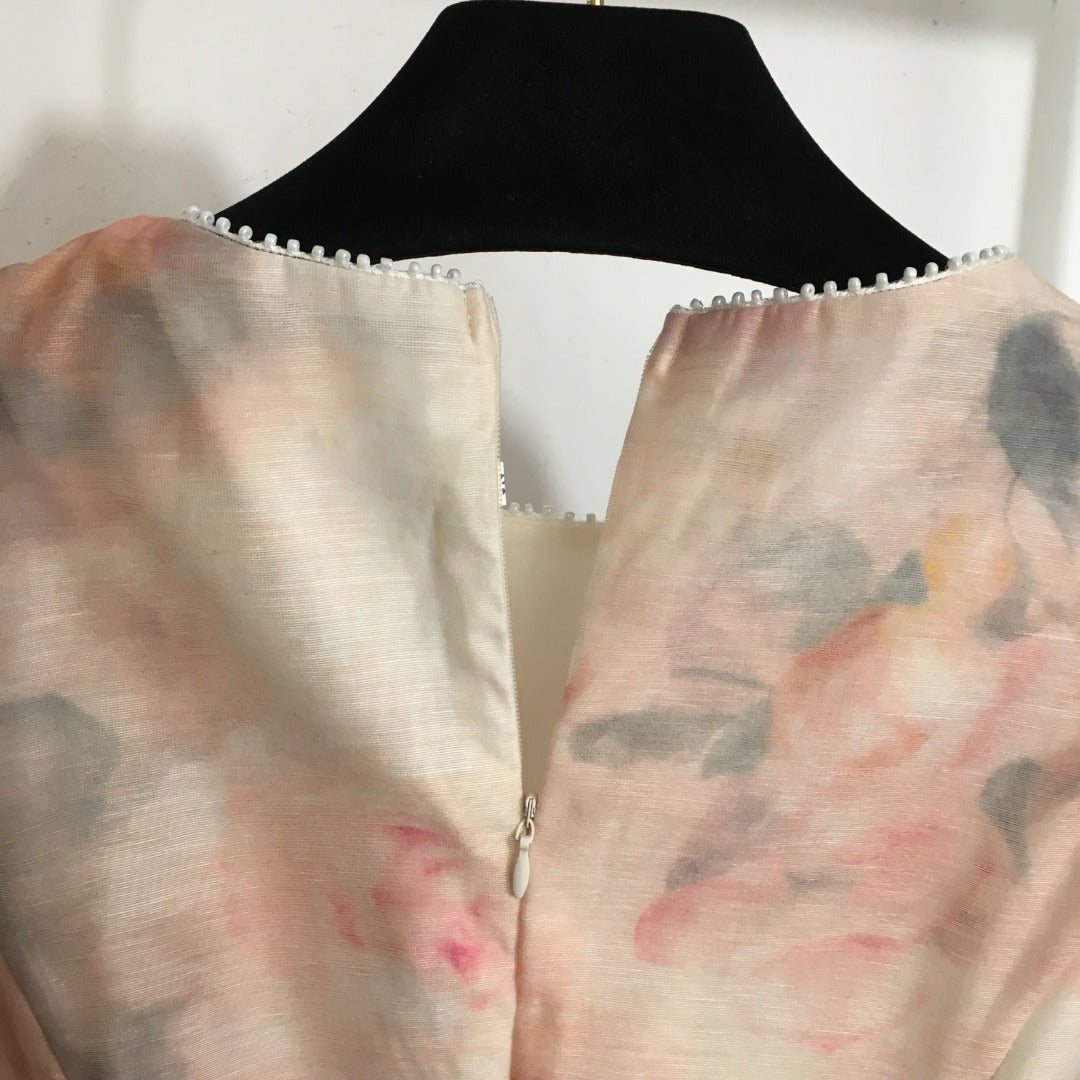 ZIM*3D flower belt long sleeve dress