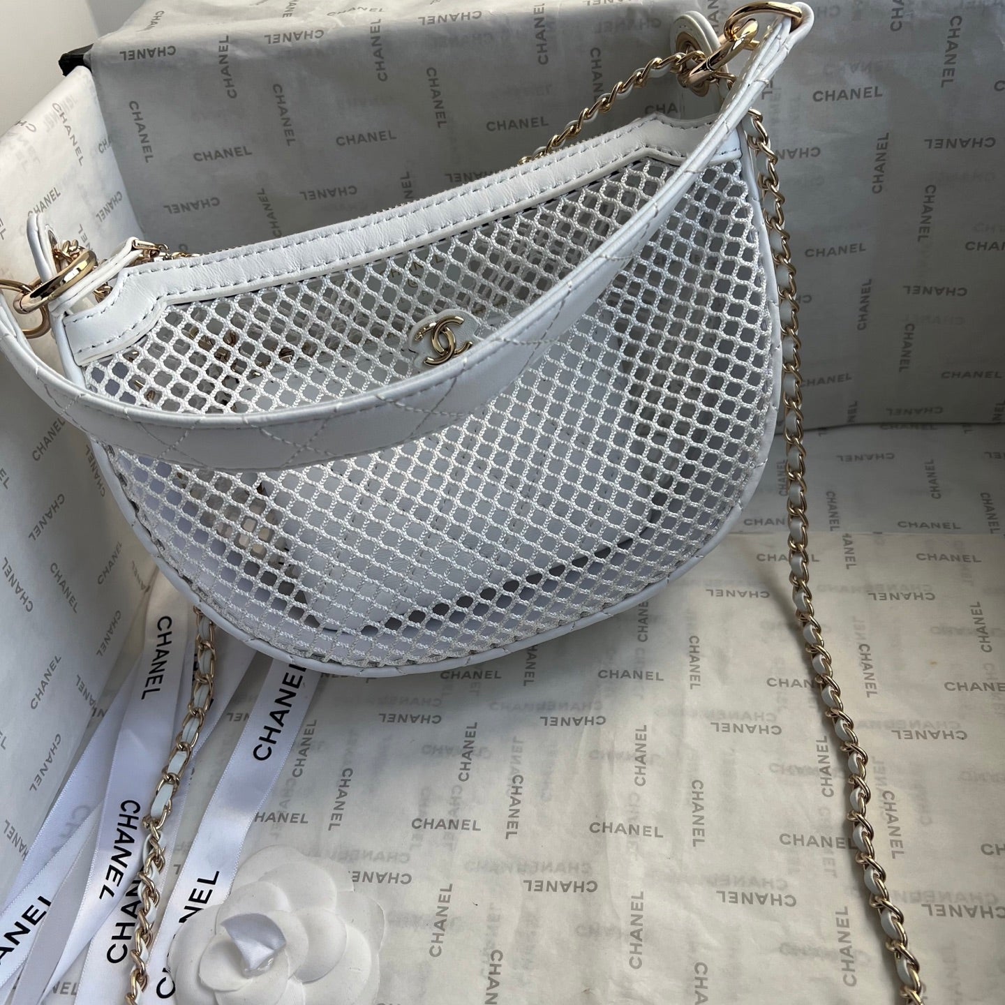 CHAN* 25SS Fishnet Mesh Bag