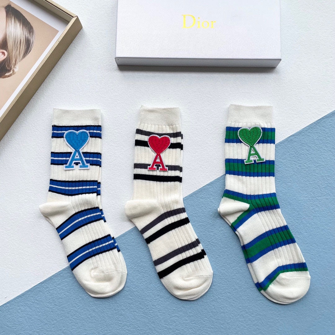 AMI* Cotton Women's Socks  (3 pairs per box)