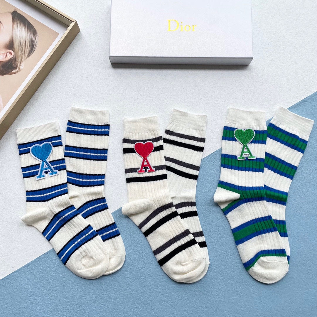 AMI* Cotton Women's Socks  (3 pairs per box)