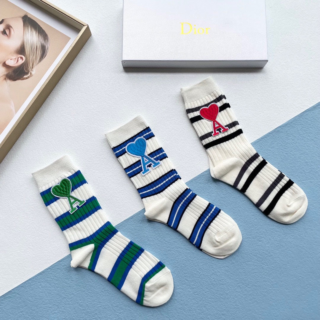 AMI* Cotton Women's Socks  (3 pairs per box)