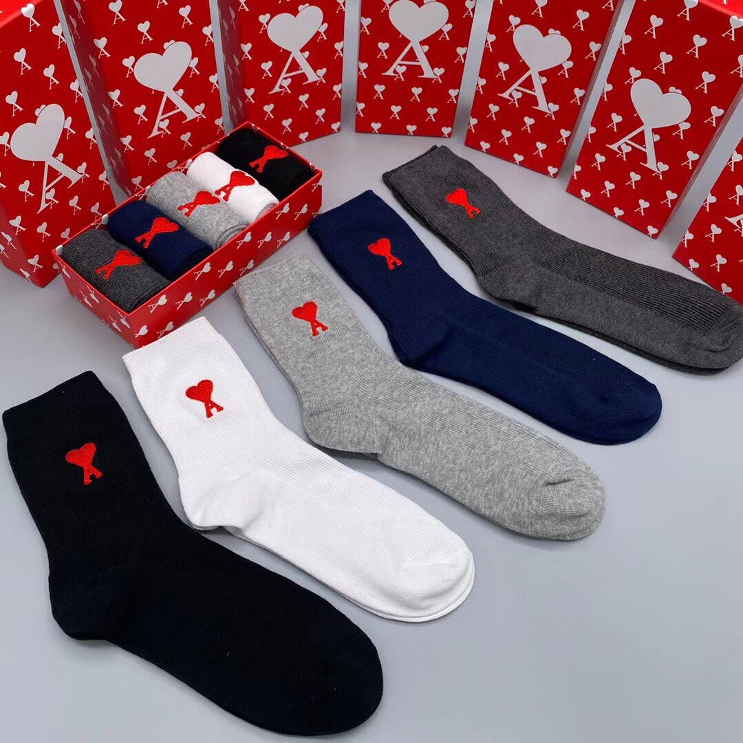 AMI* Cotton Men's Socks (5 pairs per box)