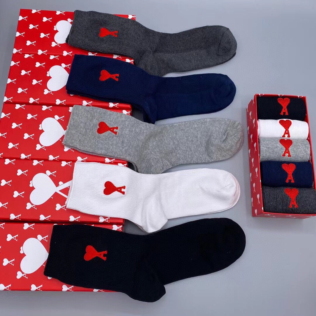 AMI* Cotton Men's Socks (5 pairs per box)