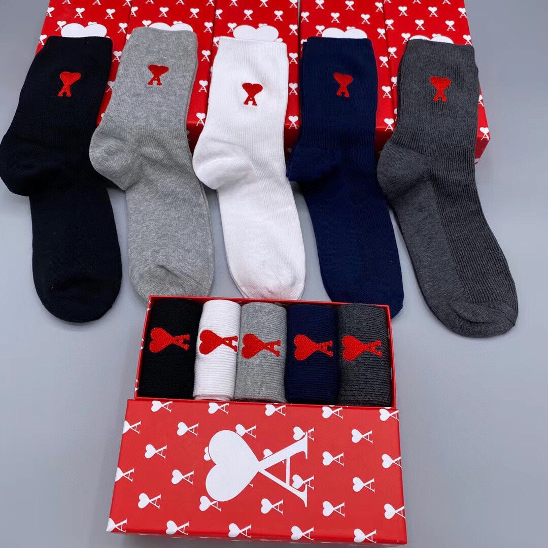 AMI* Cotton Men's Socks (5 pairs per box)