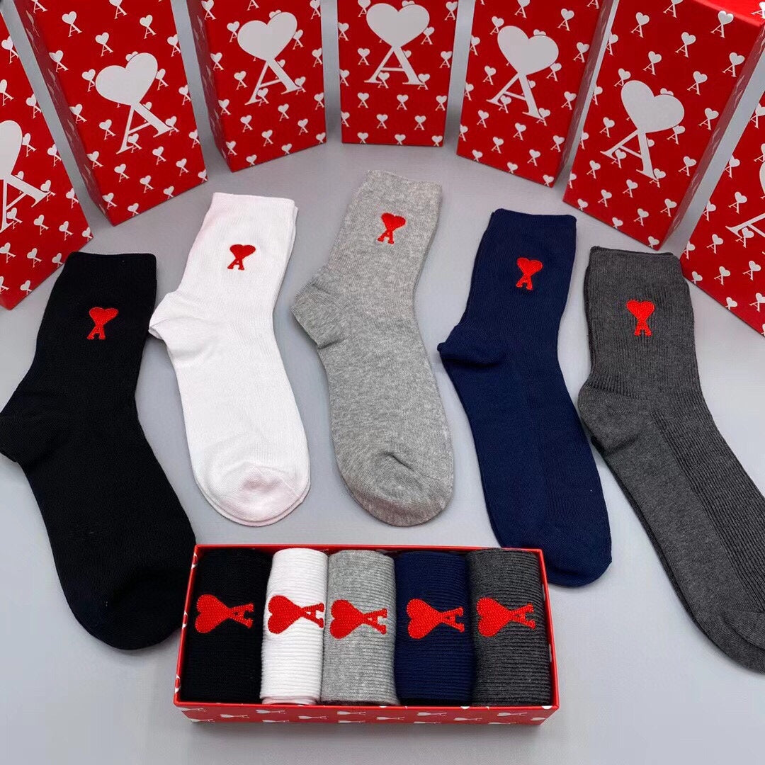 AMI* Cotton Men's Socks (5 pairs per box)