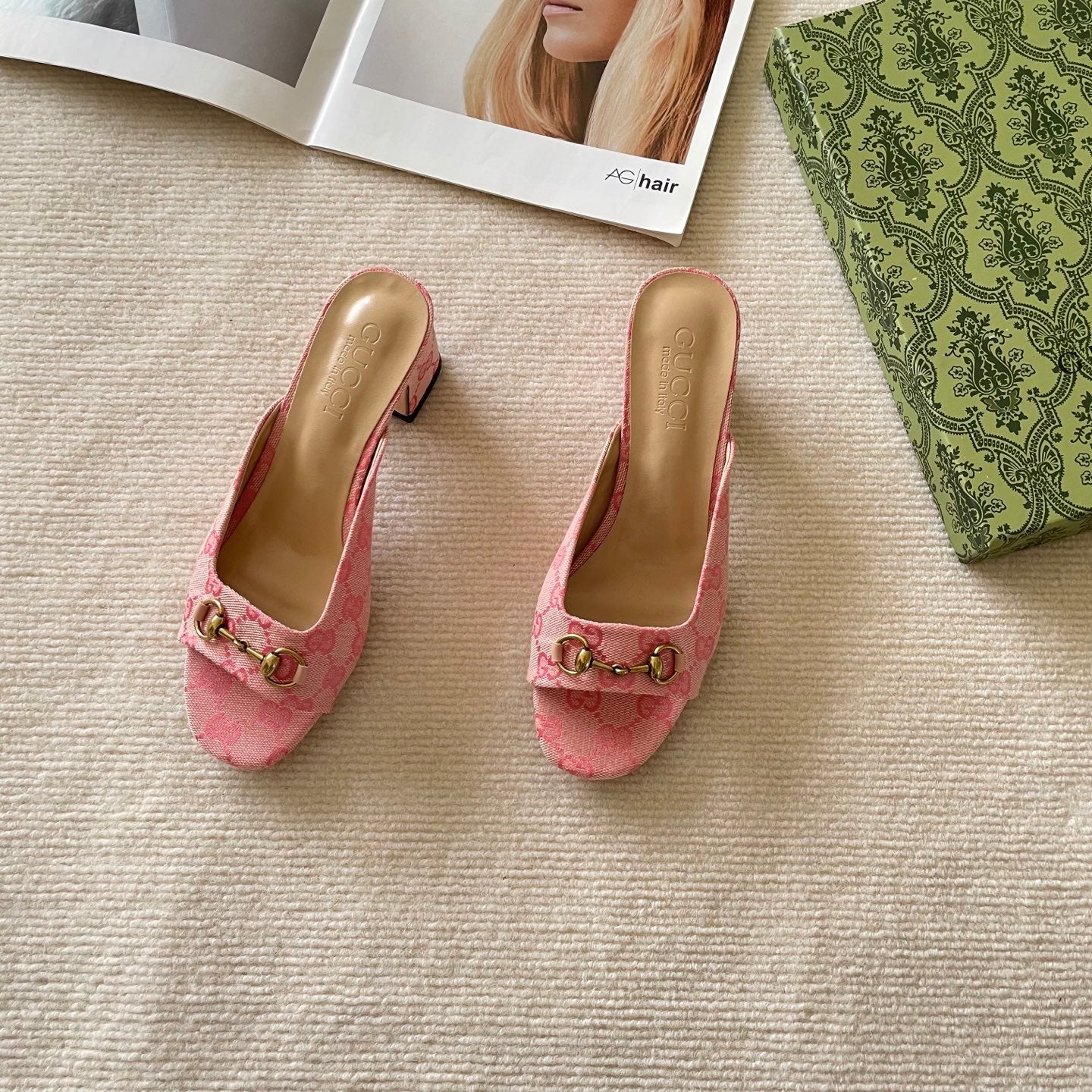 GU* 25 Double G Block Heel Sandals