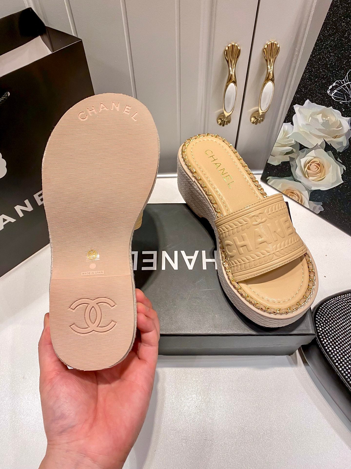CHAN* 25 Platform Slippers