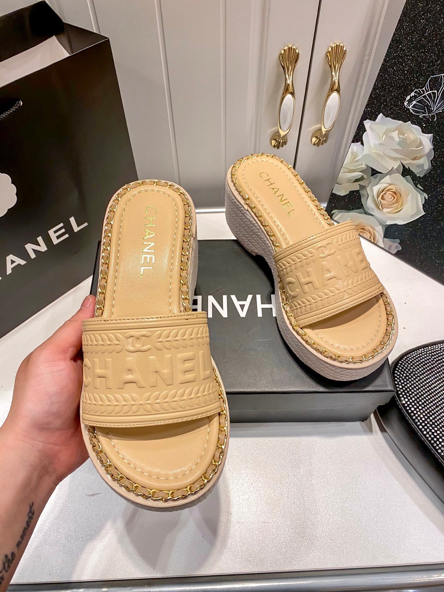 CHAN* 25 Platform Slippers