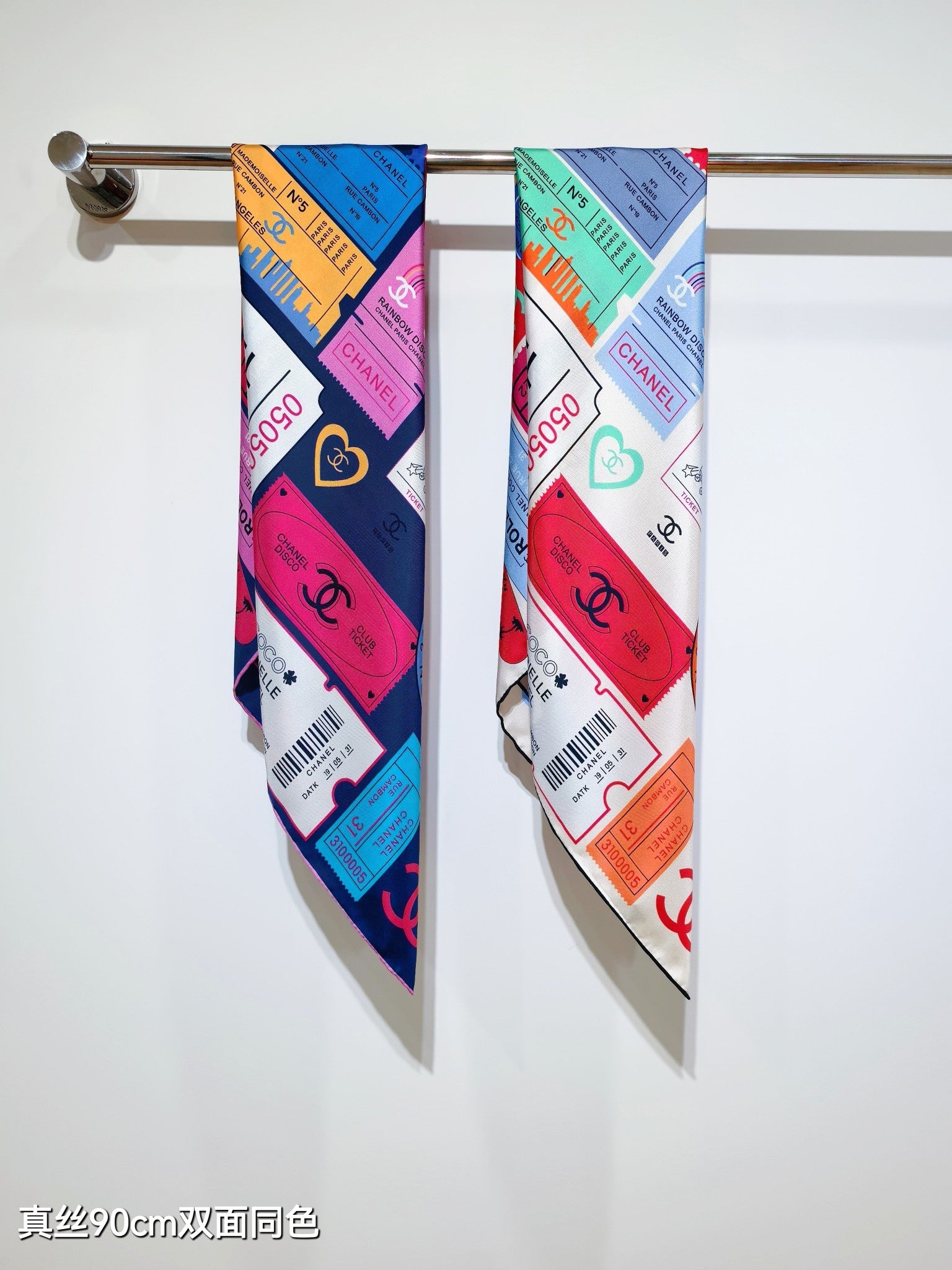 CHAN* 25SS 100% silk square scarf