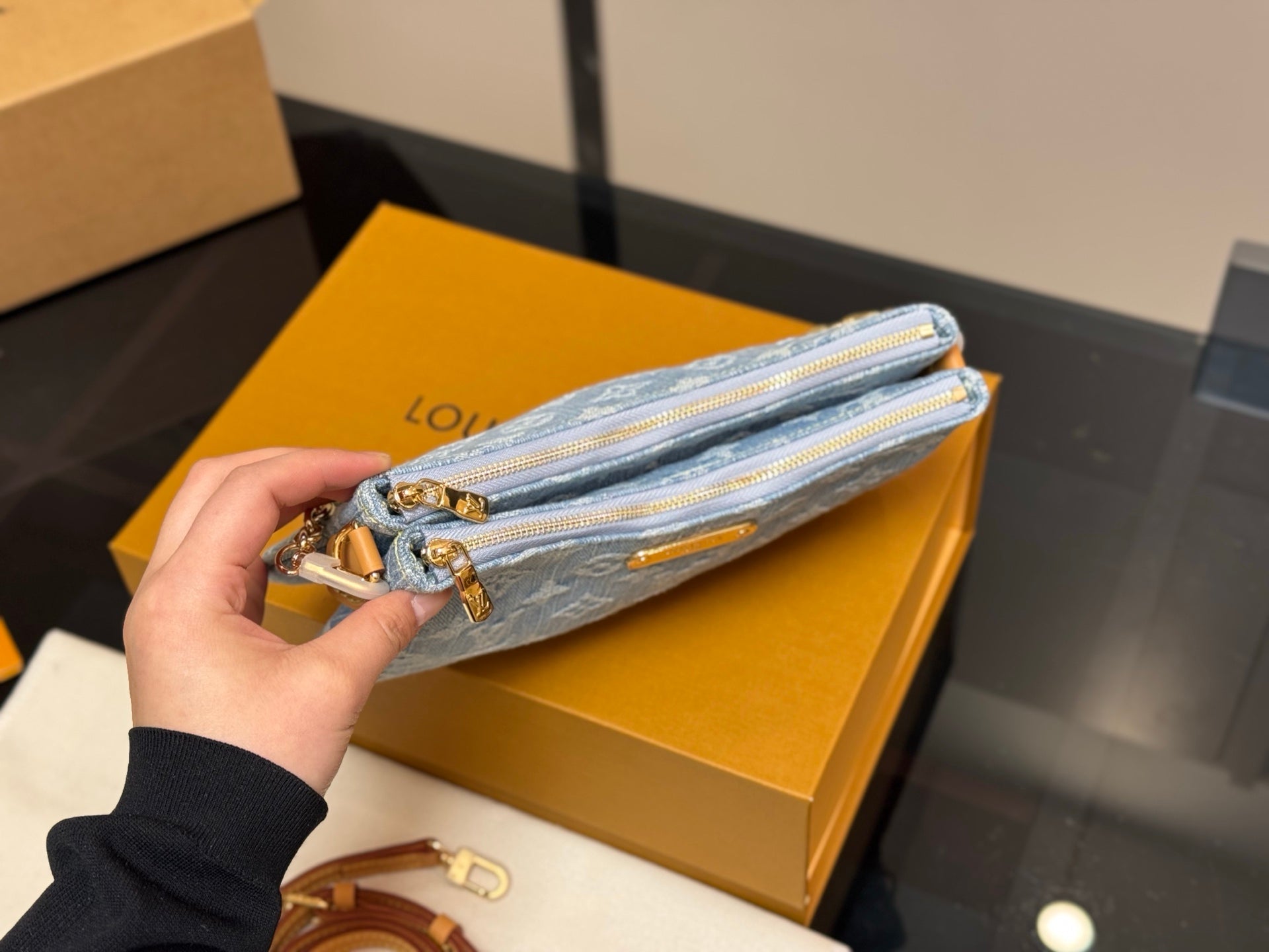 LOU* 25SS denim mahjong bag