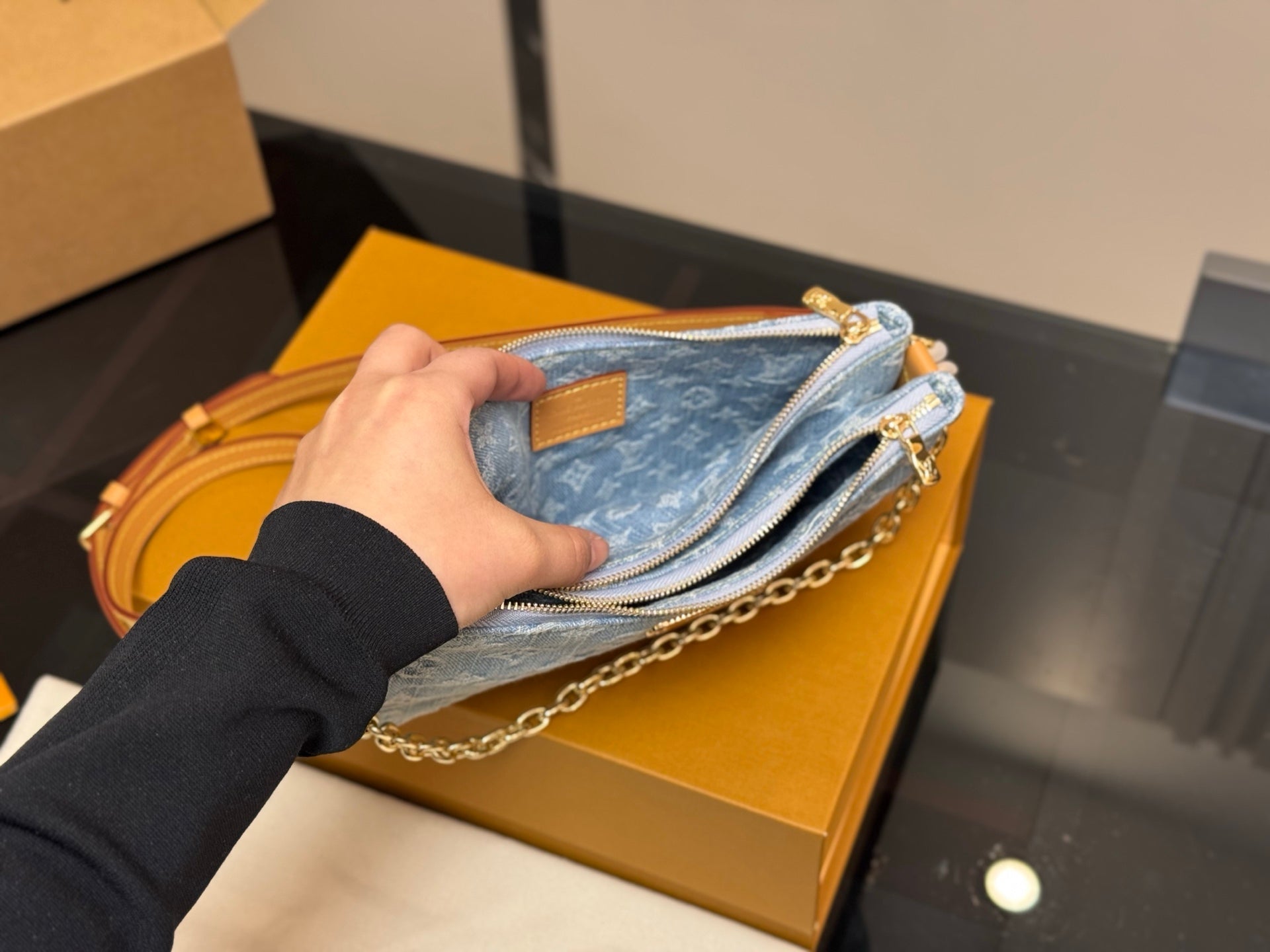 LOU* 25SS denim mahjong bag