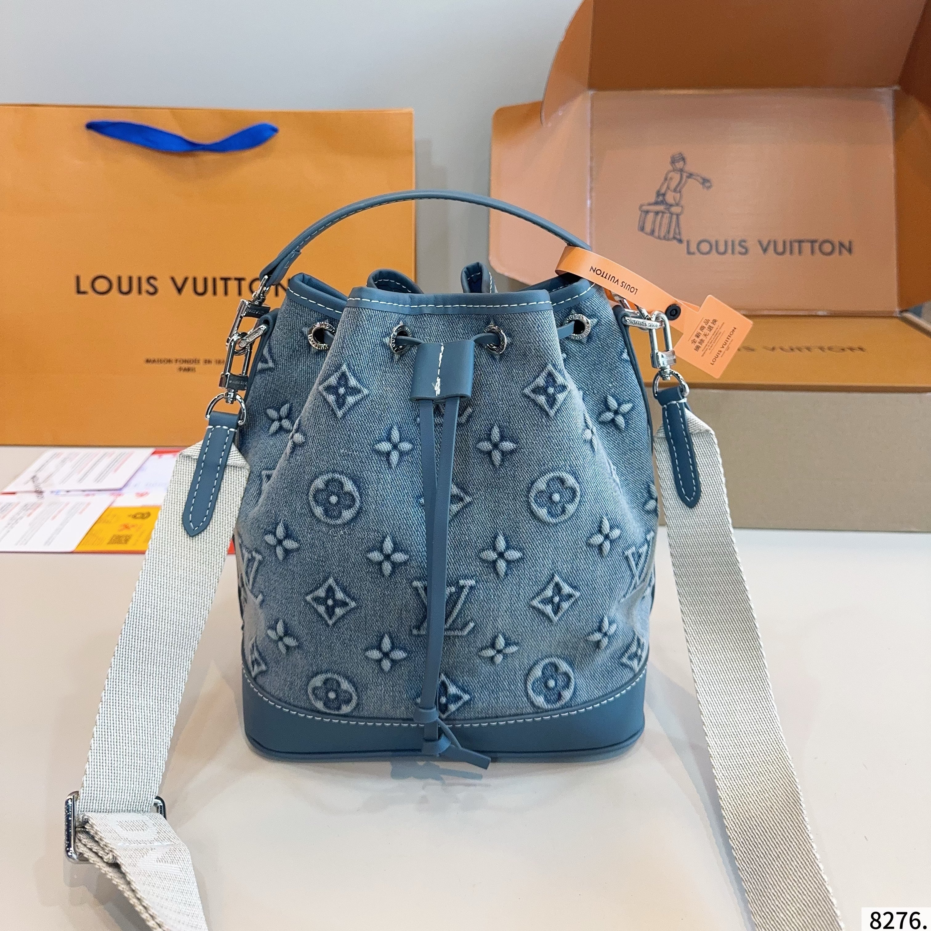 LOU* 25SS denim French bucket bag