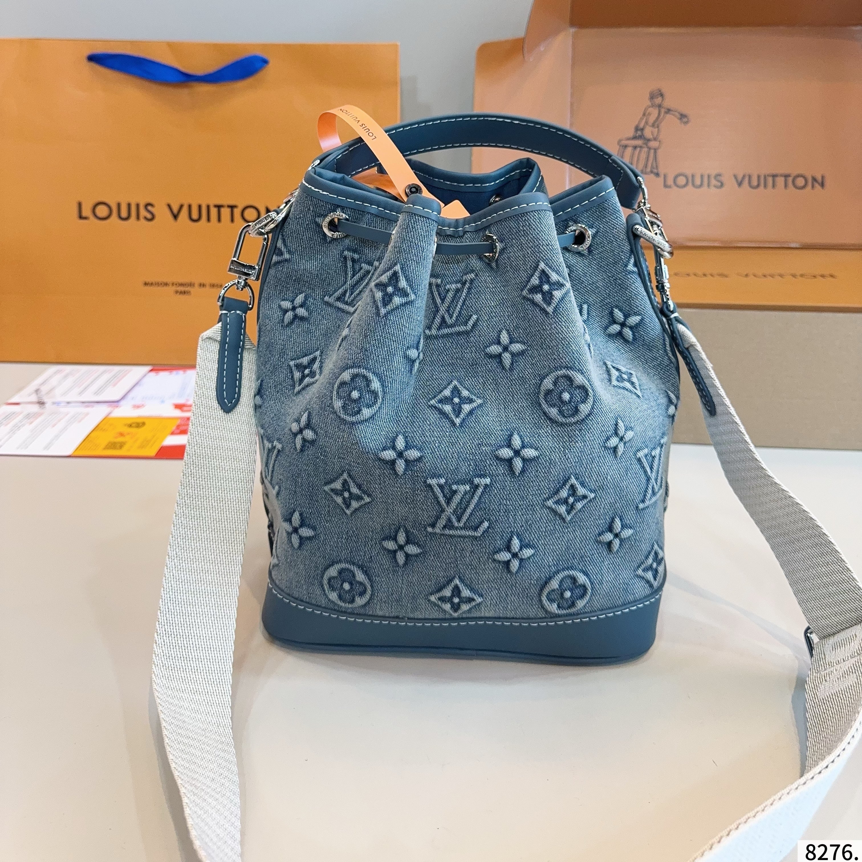 LOU* 25SS denim French bucket bag