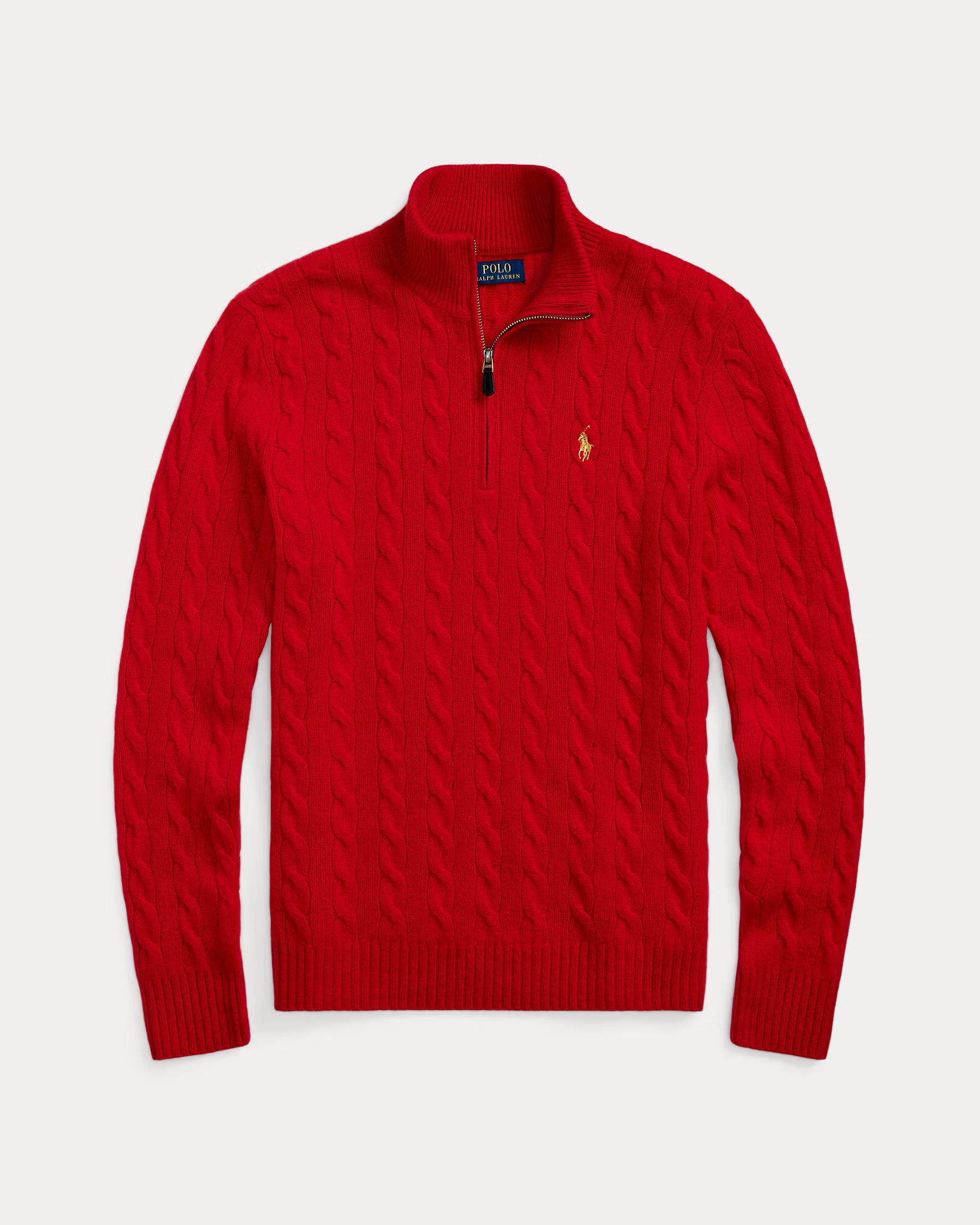 Polo Embroidered Quarter Zipper Knit Sweater