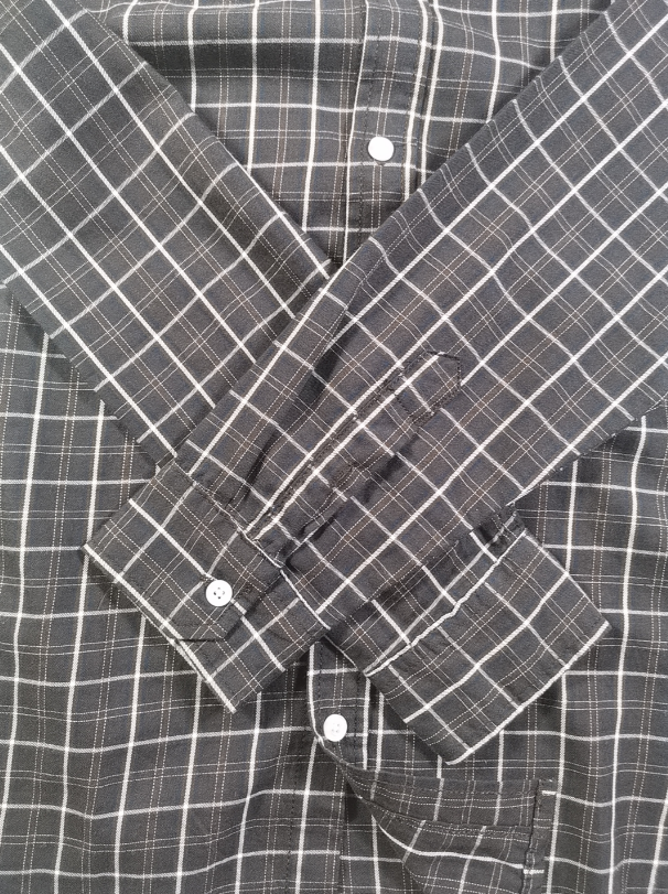 Lacost* cotton check long-sleeved shirt
