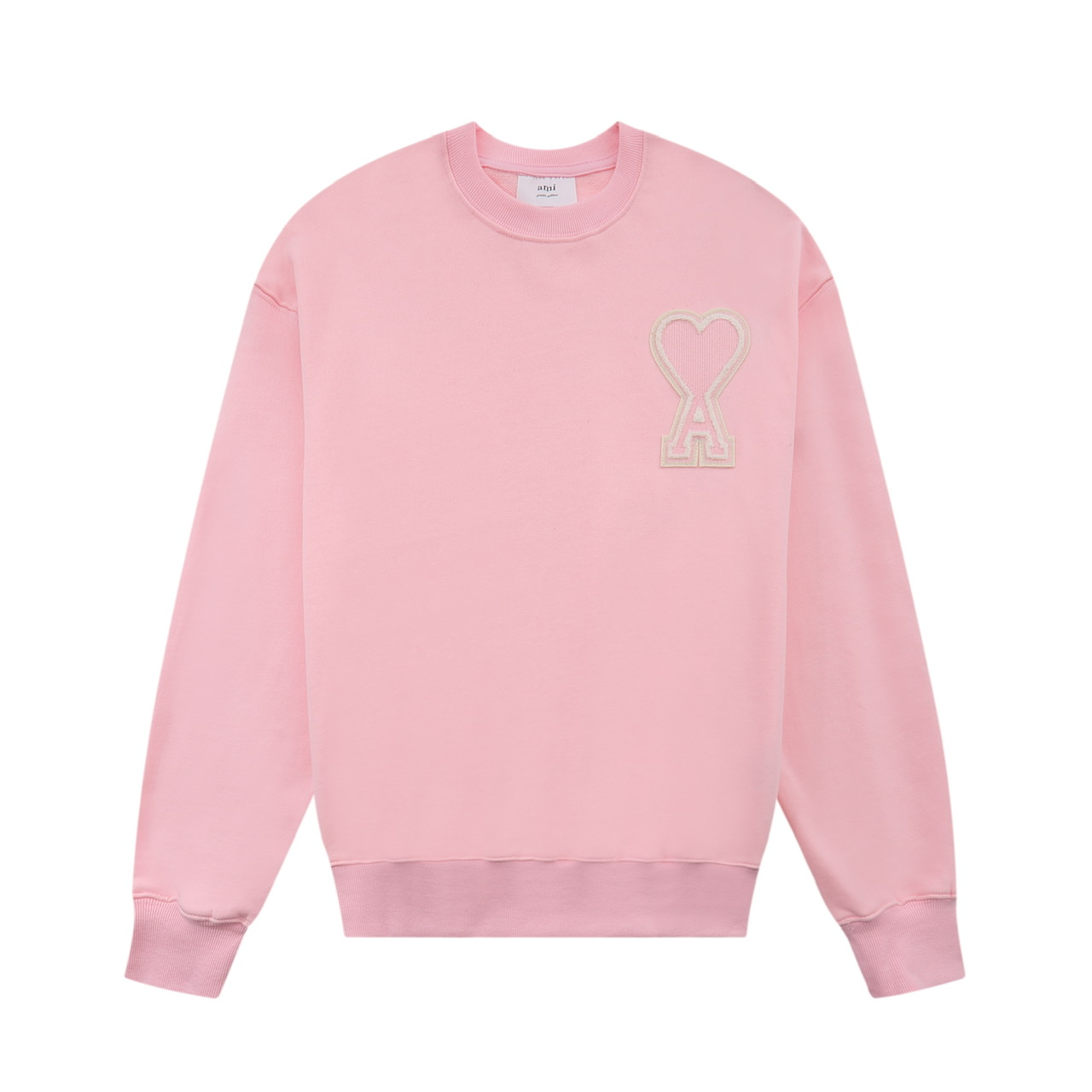 MA* Red Heart Solid Color Big Heart Round Neck Peach Heart Sweatshirt (9 Colors)