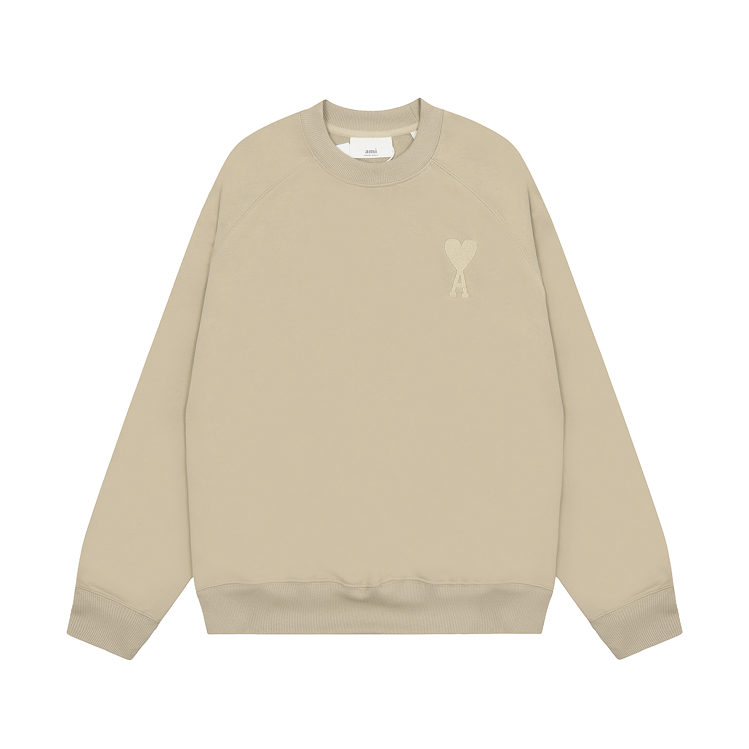 MA* Red Heart Solid Color Big Heart Round Neck Peach Heart Sweatshirt (10 Colors)