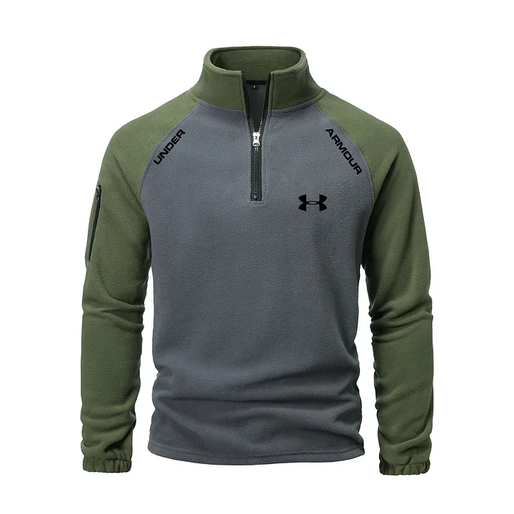 Men's Winter Outdoor Warm Splicing Polar Feece Sweatshirt