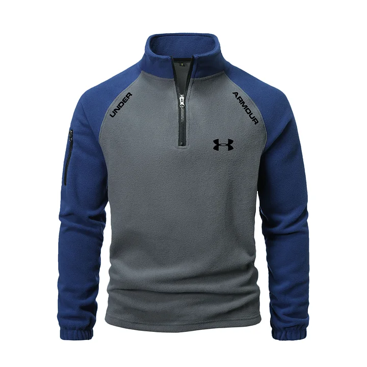 Men's Winter Outdoor Warm Splicing Polar Feece Sweatshirt