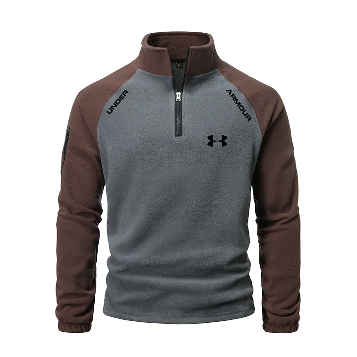 Men's Winter Outdoor Warm Splicing Polar Feece Sweatshirt