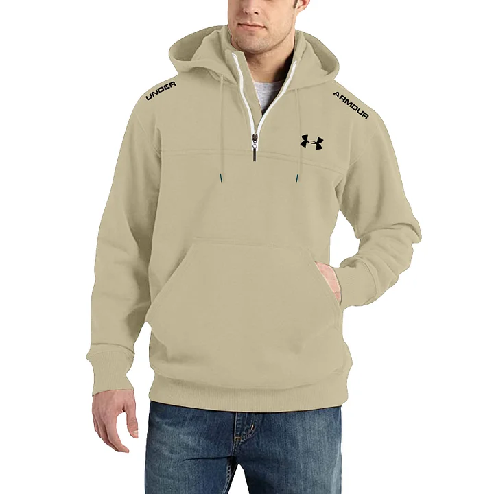 Men's Outdoor Half Zipper Pocket Hoodie