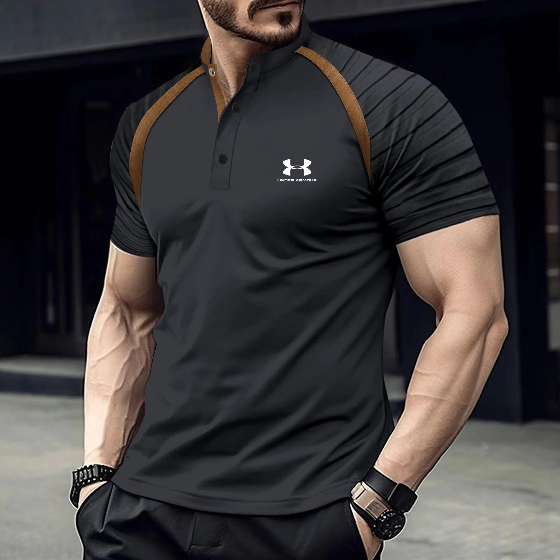 🔥2025 Men's short-sleeved sports shirt with armband