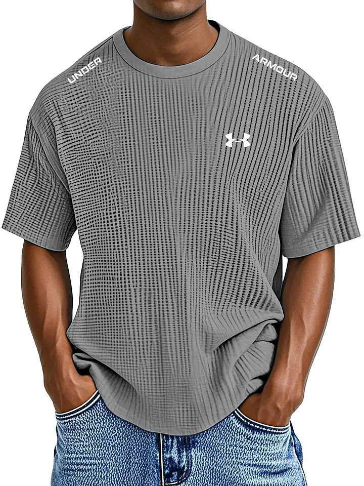 Men's Casual Waffle Crew Neck T-Shirt