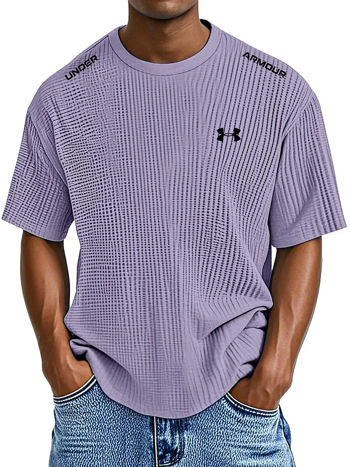 Men's Casual Waffle Crew Neck T-Shirt