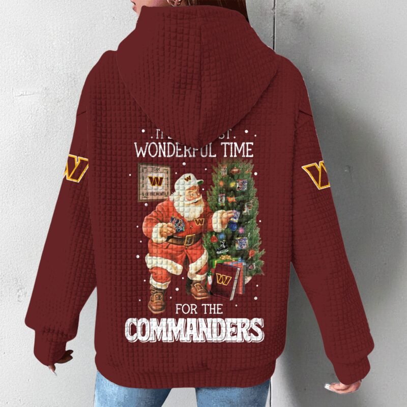 Washington Commanders | Premium NFL Christmas Waffle Hoodie HY