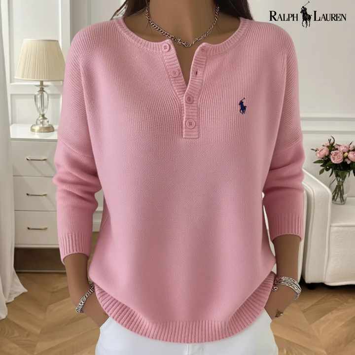 Soft women's sweater with button details