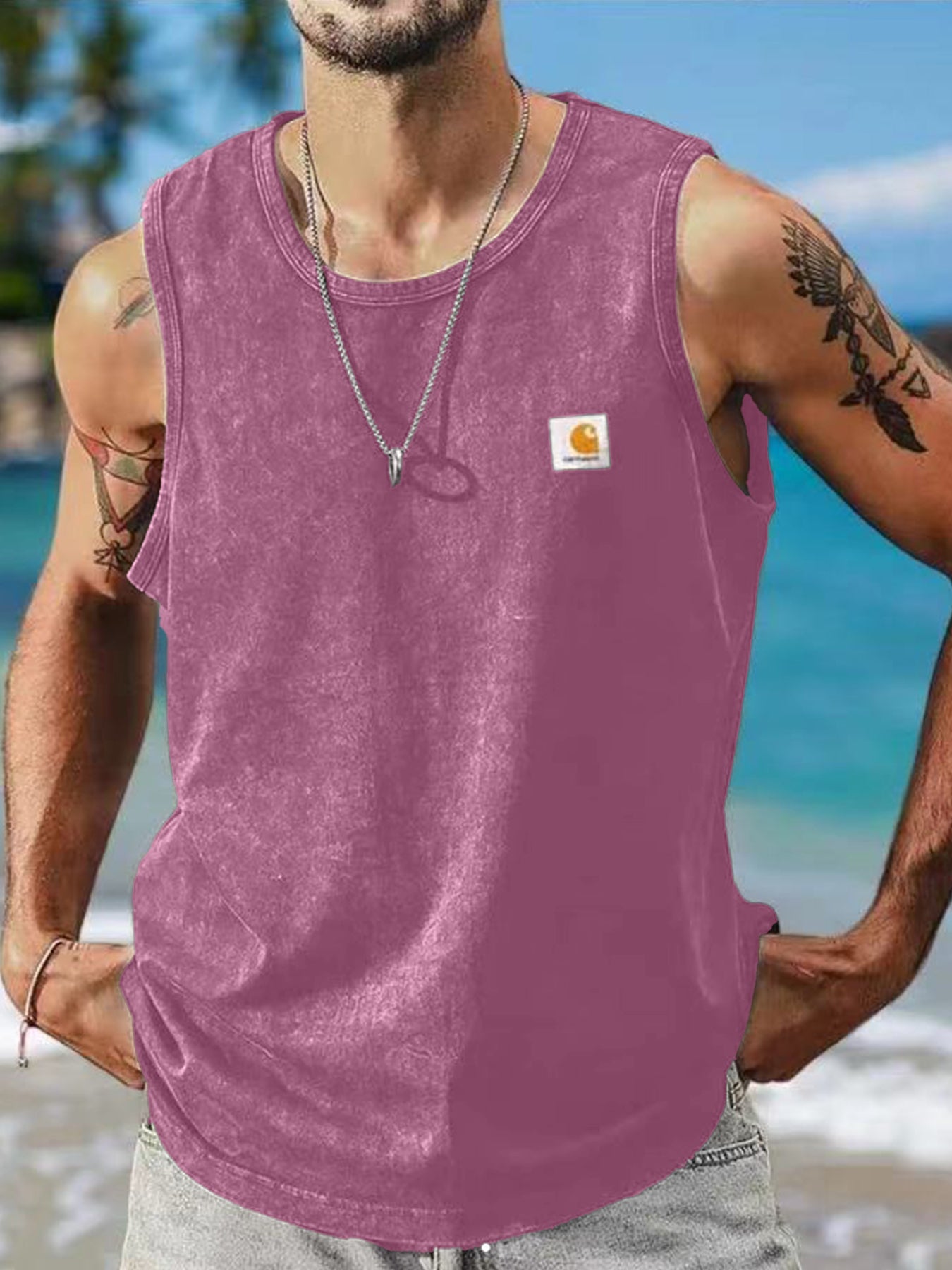 Men's Vintage Distressed Casual Sleeveless Vest Tank Top