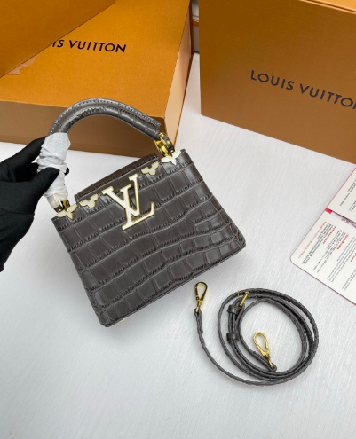 LOU* 25SS crocodile-print handbag