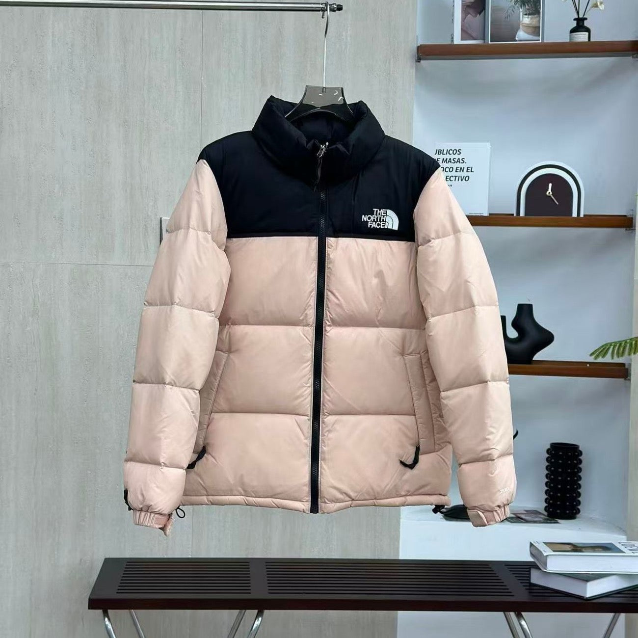 Unisex stand-collar embroidered thickened down jacket