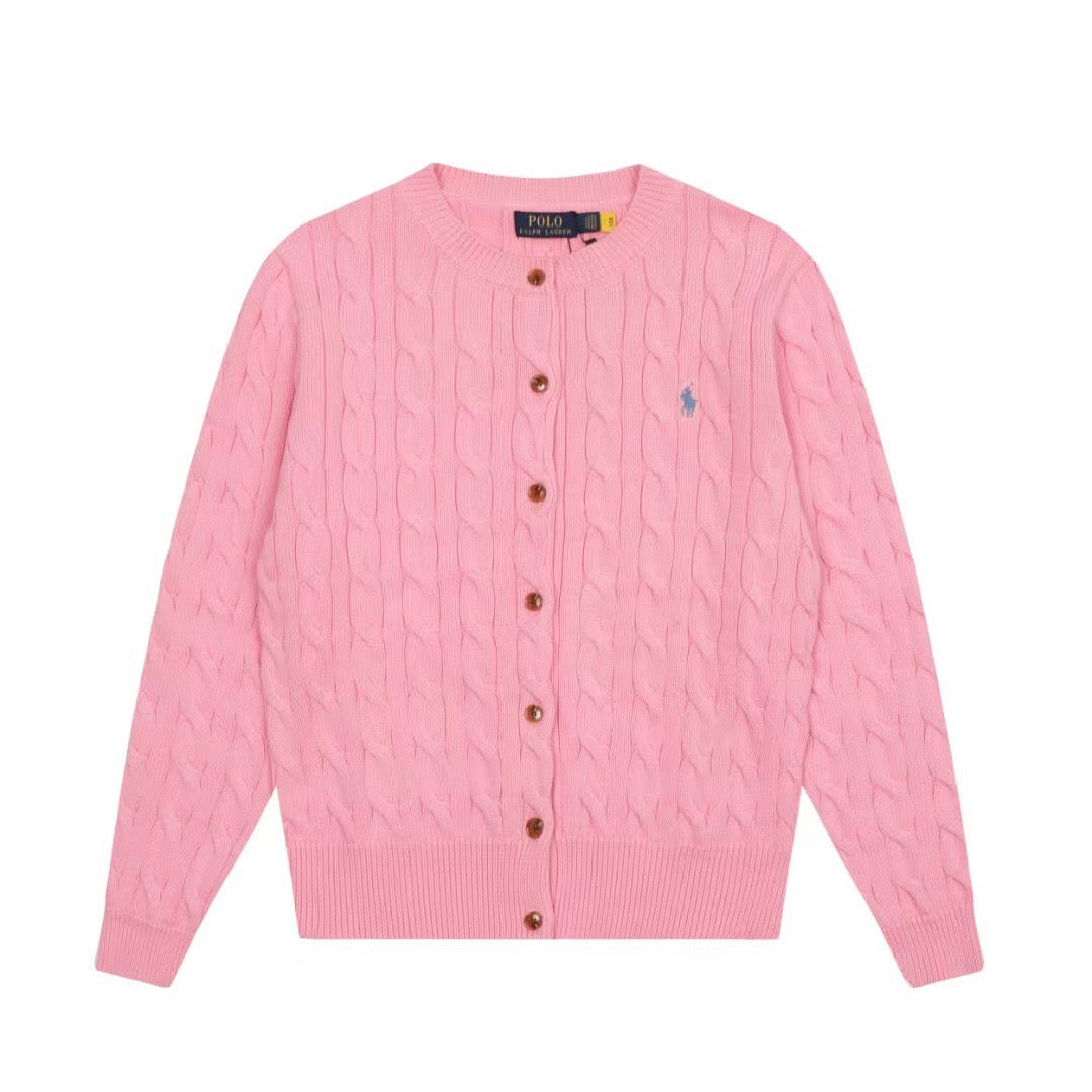 Ralph Laure* cable-knit wool and cashmere cardigan（12 colors）