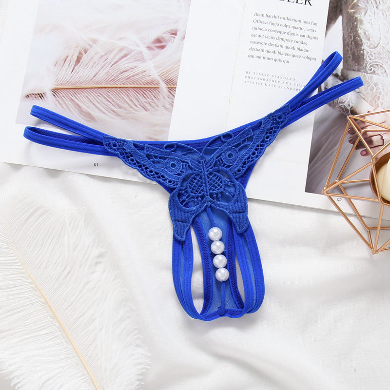 Embroidered Cutout Thong