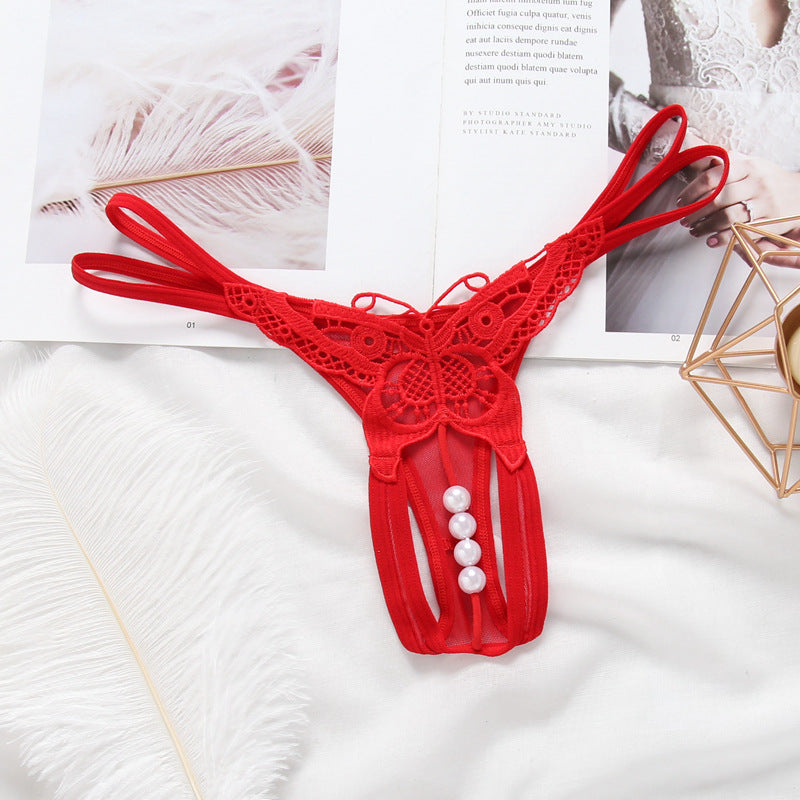 Embroidered Cutout Thong