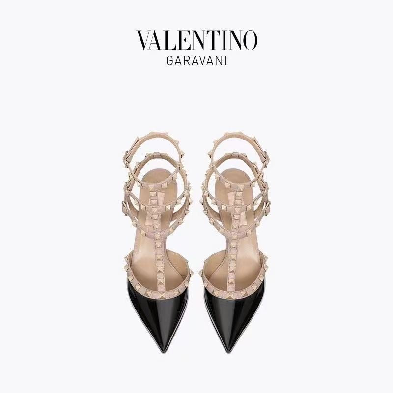 V   three-buckle heels