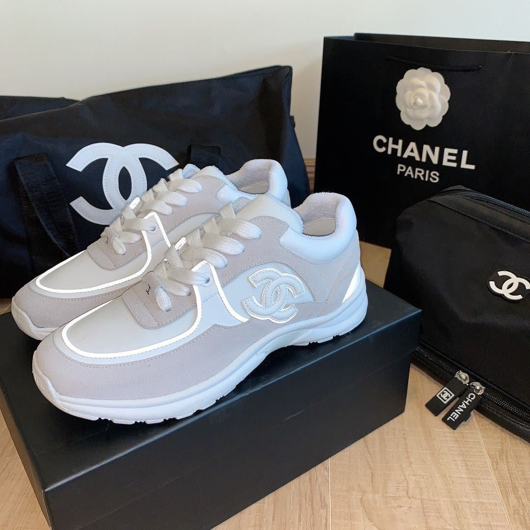 C C dark print sneakers