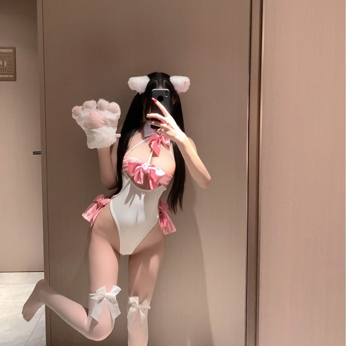 Crotchless onesie uniform pajamas