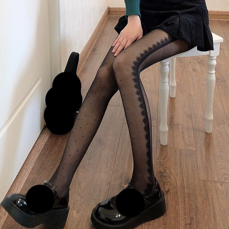 Anti-crochet jacquard bottoming stockings