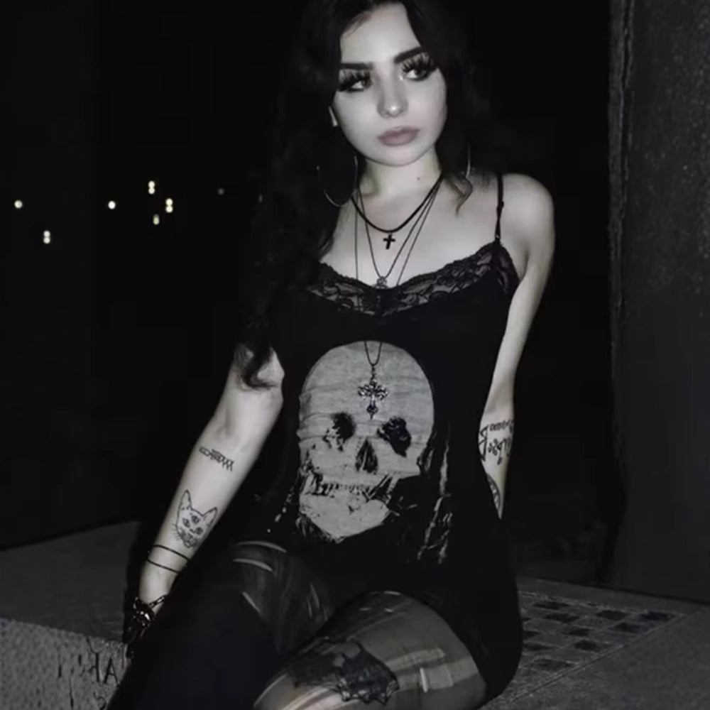 Printed Tight Camisole Skirt