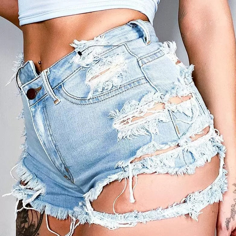 Ripped super short jeans