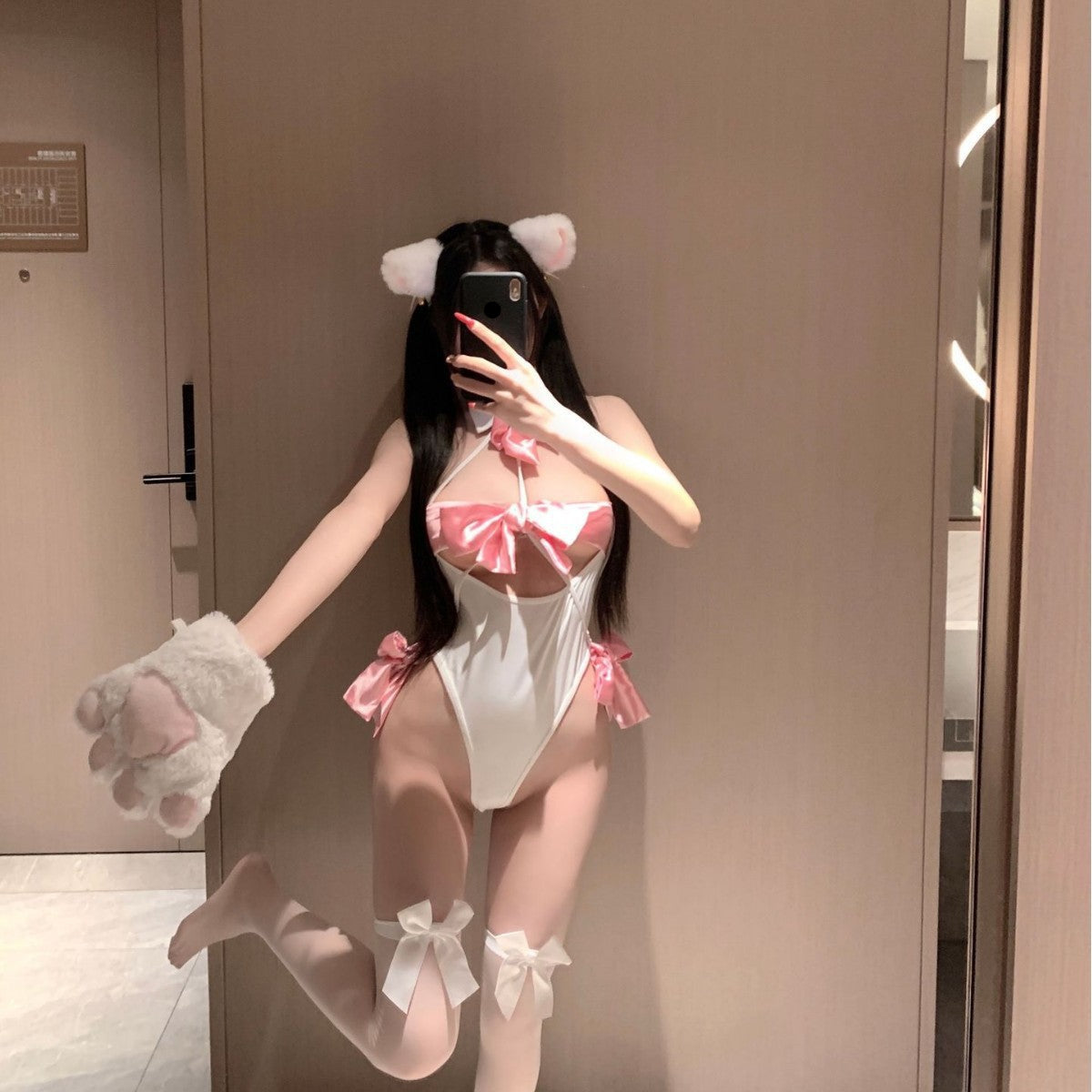 Crotchless onesie uniform pajamas