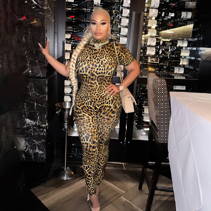 Printed Skinny Backless Jumpsuit