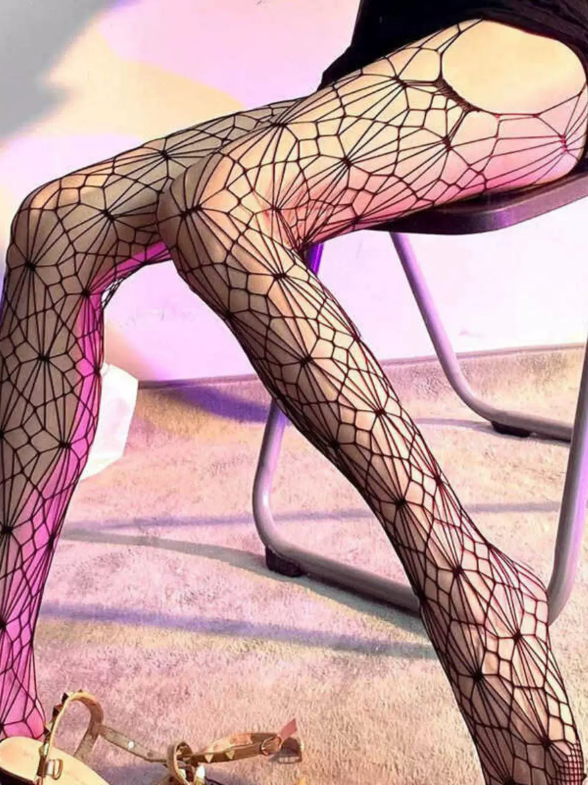 Black Silk Knee High Pantyhose Garter Belt Stockings