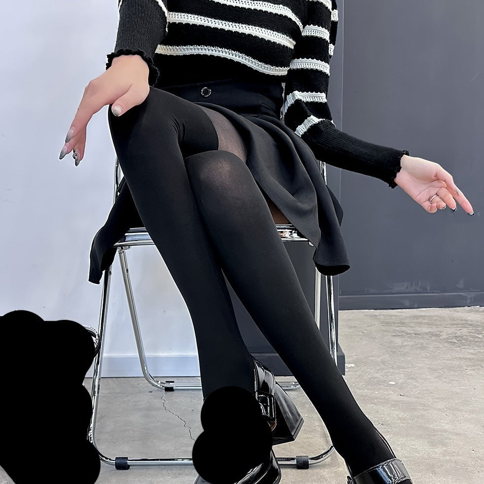 Ultra-thin pantyhose black silk
